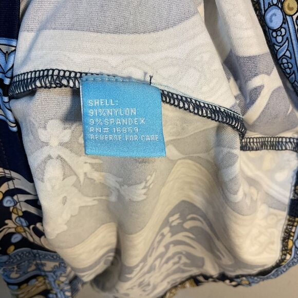 J McLaughlin Ladies Sheath Dress Small Blue Yellow White Print Catalina Knit - Picture 4 of 10